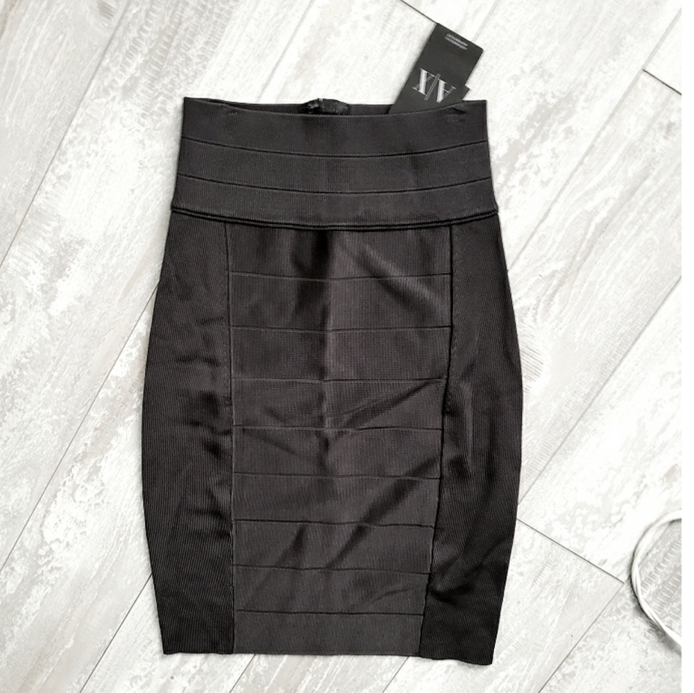 Armani Exchange gray compact knit pencil skirt